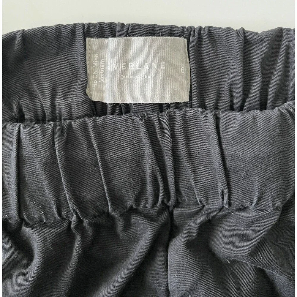 NWOT Everlane Easy Shorts 6 Black Elastic Waist Pull On Pockets Organic Cotton - Picture 2 of 11